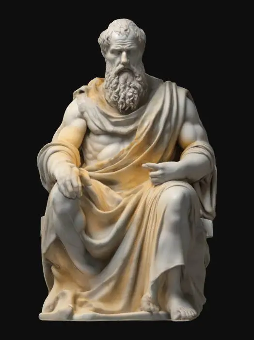 3D model for Ecco un prompt ispirato alla scultura dell’immagine (simile al Mosè di Michelangelo), pensato per un modello 3D ultra-dettagliato in marmo classico:

⸻

Prompt:

Ultra-detailed 3D model of a seated bearded figure inspired by Renaissance marble sculpture. Depicted with powerful anatomy and deeply carved flowing beard, draped in finely sculpted classical robes. One hand holds part of the beard, the other rests on the torso, expressing tension and wisdom. Facial expression is intense and thoughtful, with furrowed brows and defined gaze. Robes feature realistic folds and layering. Made of polished Carrara marble with subtle aging, light cracks, and natural veining. 8K PBR textures for stone. Museum lighting enhances form, shadow, and craftsmanship.