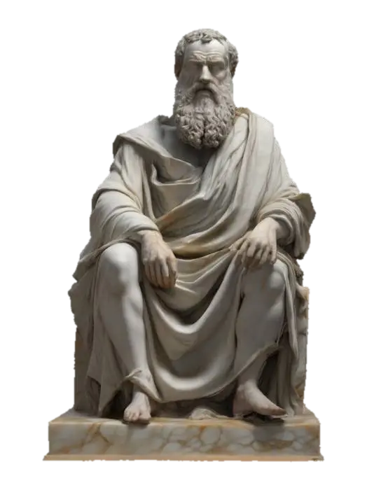 Ecco un prompt ispirato alla scultura dell’immagine (simile al Mosè di Michelangelo),… - Robes 3D model, vytvořený pomocí AI