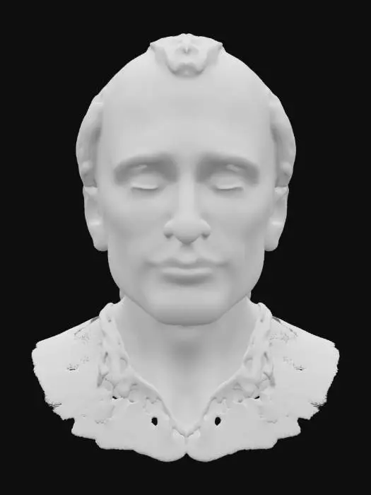 3D model for Ultra-detailed 3D model, half-bust portrait of an elderly Peruvian man with deep-set facial wrinkles, weathered skin, and expressive dark brown eyes. Static pose with cinematic composition, head slightly turned, conveying wisdom and resilience. Black hair, partially graying, combed back with natural irregularity. Wears a traditional woven textile draped over the shoulders with visible fibers and cultural patterns. Hyper-realistic facial details: pores, fine lines, sunspots, and beard stubble. 8K PBR textures for skin, hair, and fabric. Clean UVs, watertight mesh, ideal for ultra-definition portrait rendering and emotional character presentation.