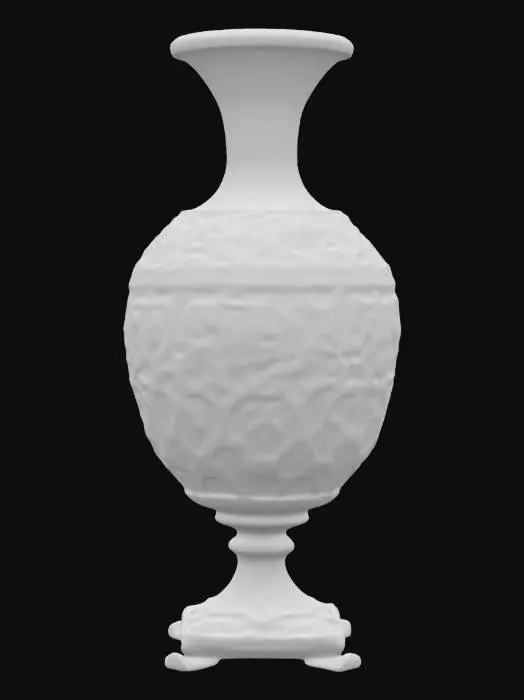 3D model for Ultra-detailed 3D model of a Fabergé-style vase. Ornate and luxurious design with gold filigree, gemstone inlays, and delicate enamel patterns. Egg-shaped curves with symmetrical detailing, standing on a finely sculpted pedestal base. Texture includes reflective gold, polished enamel, and embedded jewels. 8K PBR textures for metal, enamel, and gem materials. Clean UVs, watertight mesh, ideal for cinematic rendering or high-end game assets. Soft museum-style lighting with specular highlights to emphasize surface richness.