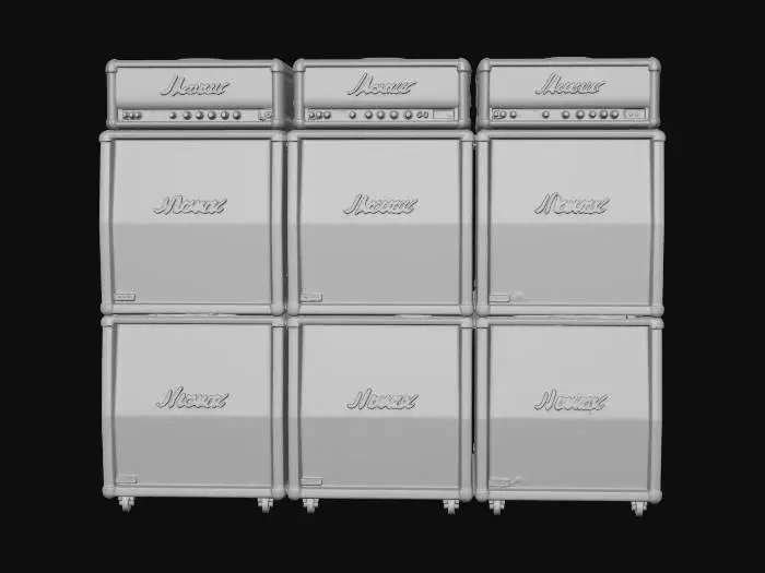 3D model for Nine Marshall amplifiers arranged in a grid