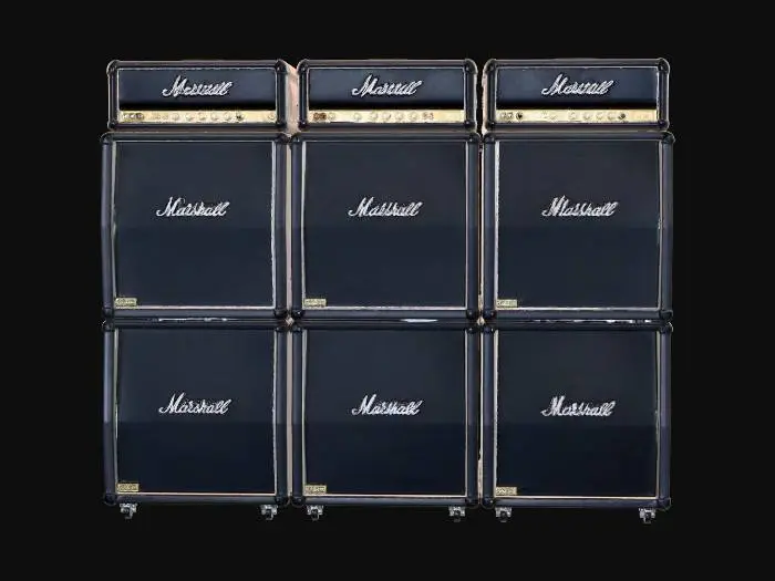 3D model for Nine Marshall amplifiers arranged in a grid