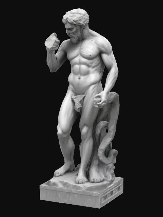 3D model for create granite statue depicting the temptation sin and regret of man . detailed mesh and texture ..