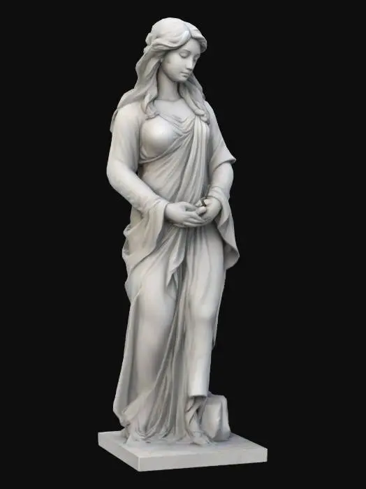 3D model for create granite statue depicting the innocencet, beauty and compassion of women . detailed mesh and texture ..