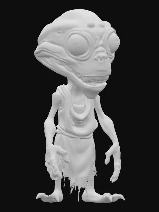 3D model for 1960's horror alien low budget hollywood monster