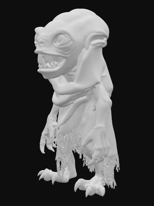 3D model for 1960's horror alien low budget hollywood monster