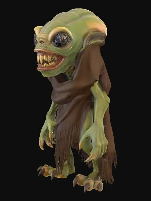 3D model for 1960's horror alien low budget hollywood monster