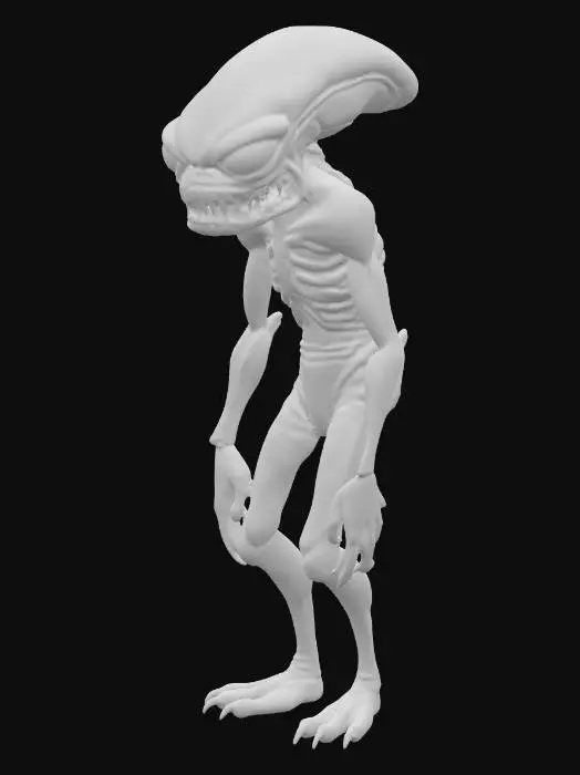 3D model for 1960's horror alien low budget hollywood monster
