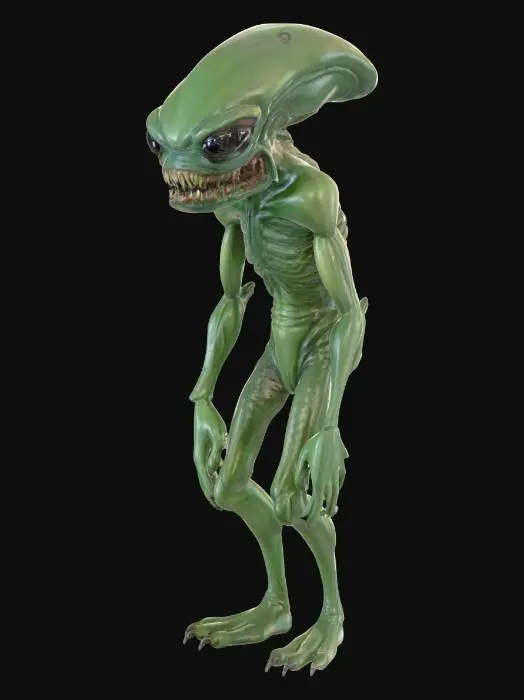 3D model for 1960's horror alien low budget hollywood monster