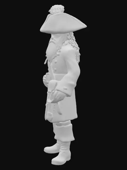 3D model for  swashbuckling Pirate captain of the high Sea. Sharp detailed well lit Mesh and Texture
