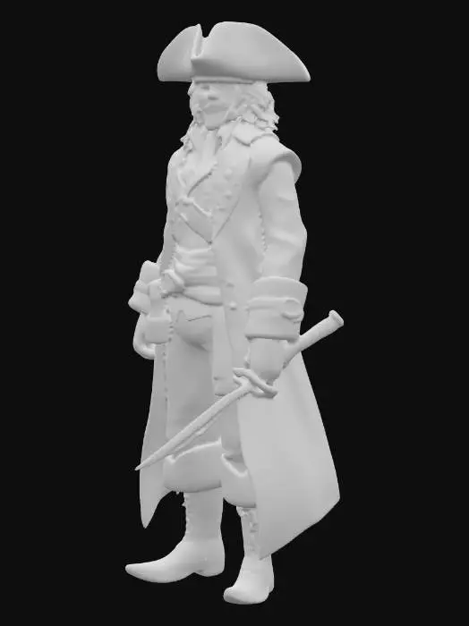 3D model for  swashbuckling Pirate captain of the high Sea. Sharp detailed well lit Mesh and Texture