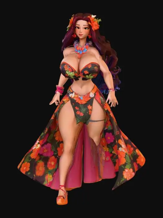 3D model for Hawaiian hula dancer 