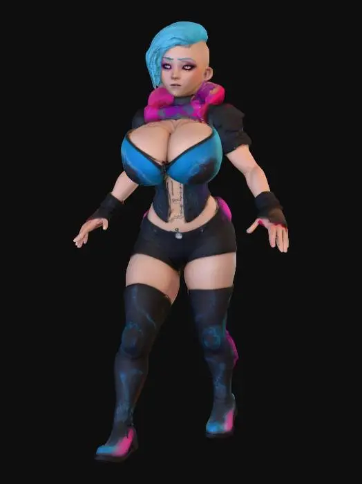 3D model for cyberpunk hacker