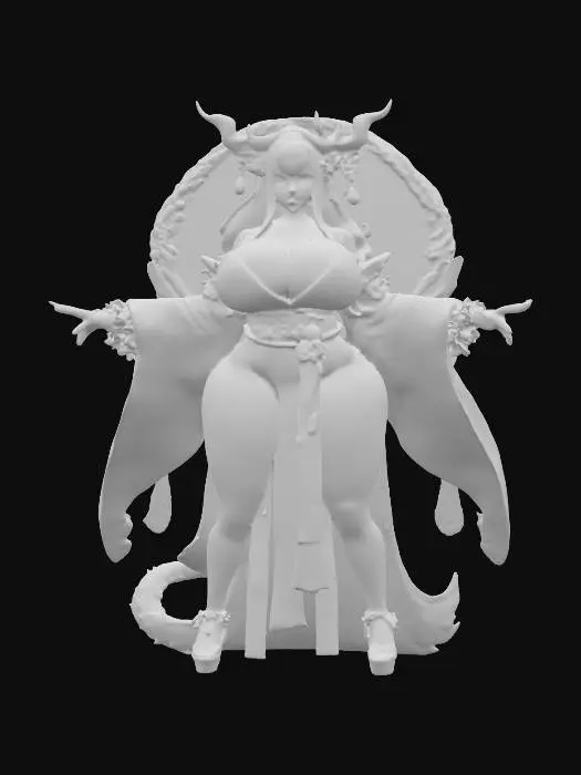 3D model for alluring yokai model, #PBR#