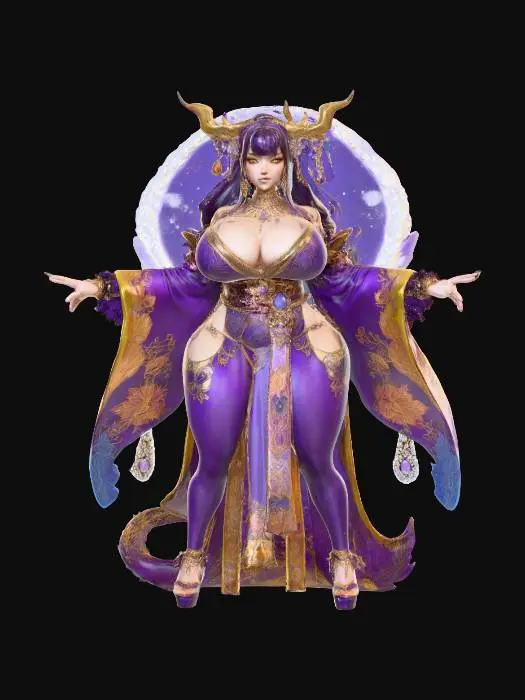 3D model for alluring yokai model, #PBR#