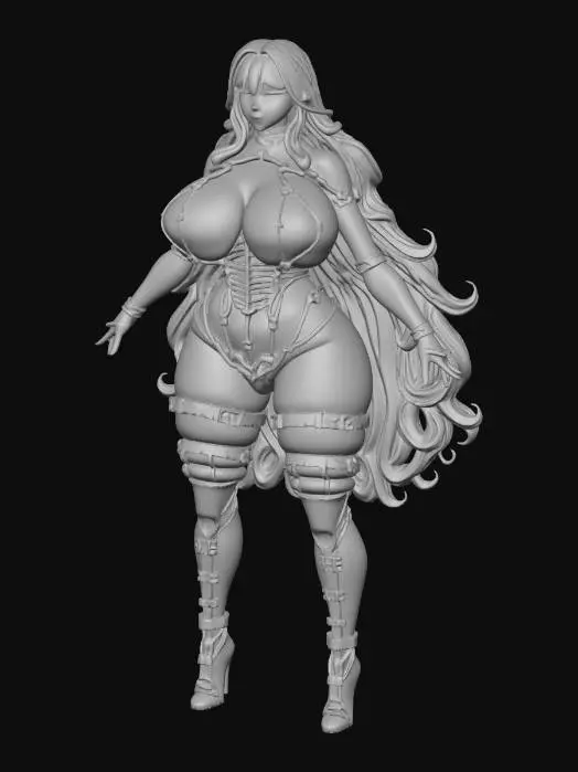 3D model for Busty Latex Lingerie