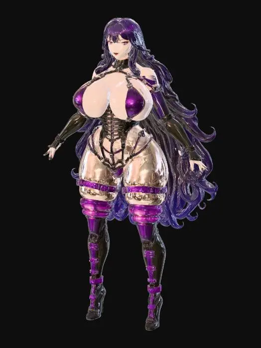 3D model for Busty Latex Lingerie