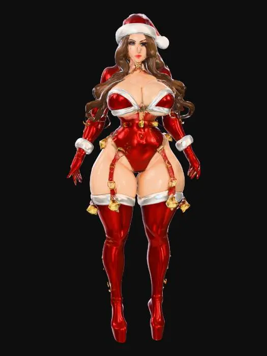 3D model for sexy Santa Busty model