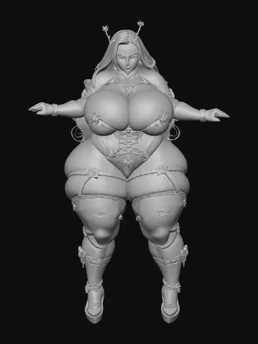 3D model for Thick Busty Latex Santa