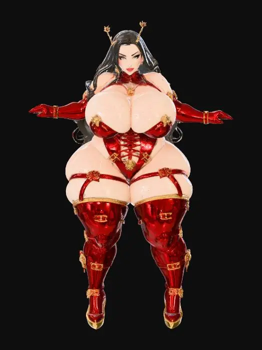 3D model for Thick Busty Latex Santa