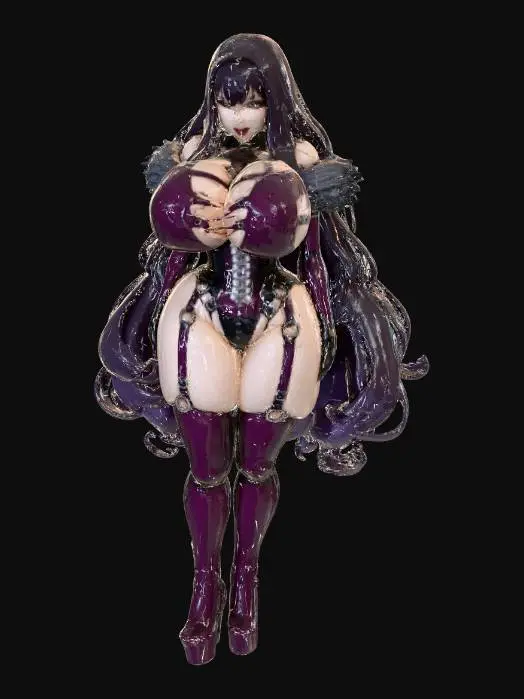 3D model for Busty Latex Elegance