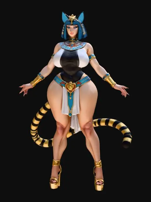 3D model for Egyptian Cat Godess