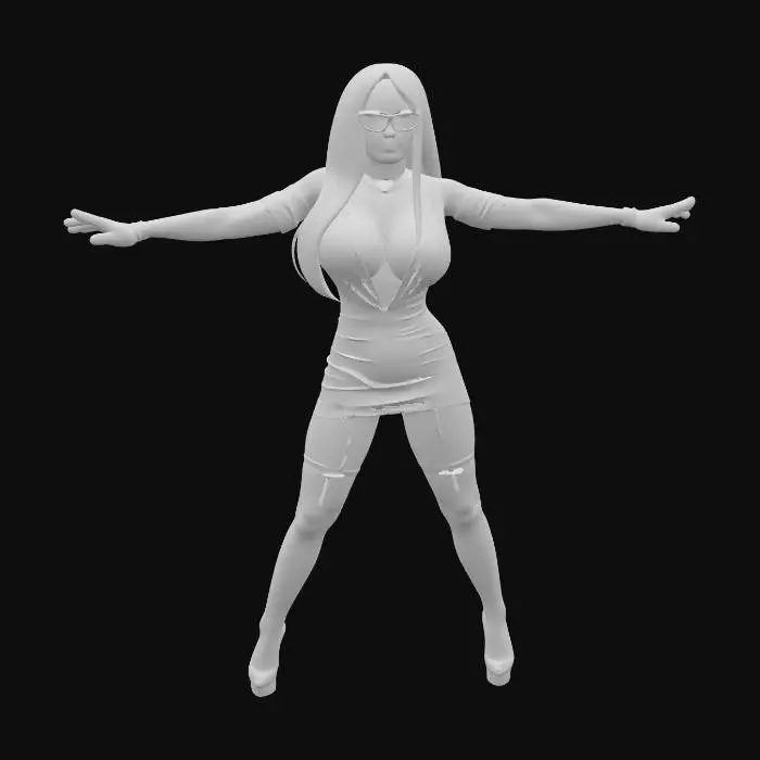 3D model for Green Mini Dress