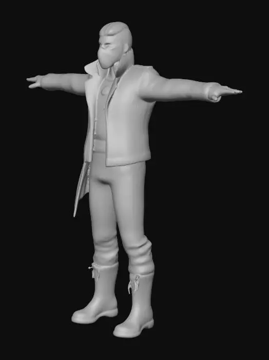 3D model for Masked Fighter in Alleyway