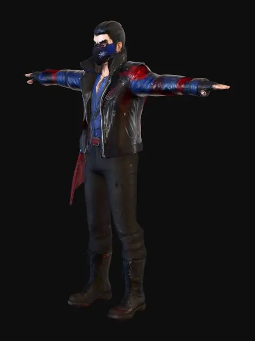 3D model for Masked Fighter in Alleyway