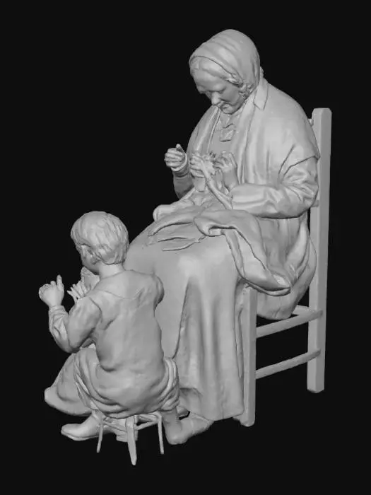 3D model for Grandmother's Knitting Circle statua presepe