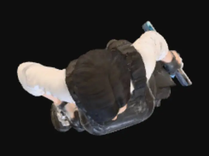 3D model for A cybernoir female investigator. Wearing a vest wirh shirt, a short skirt, stockings, gloves and boots. She has a holstered pistol on the side of her west like an FBI Agent.