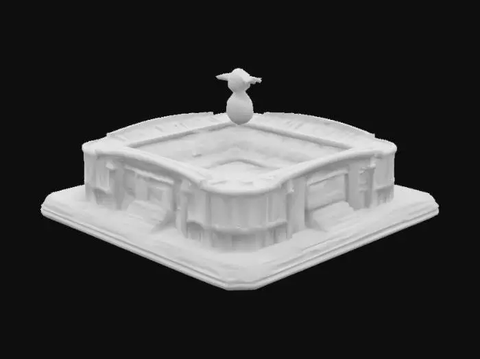 3D model for #AroundTheWorld#, le stade de liverpool avec un petit canard en plastique dessus