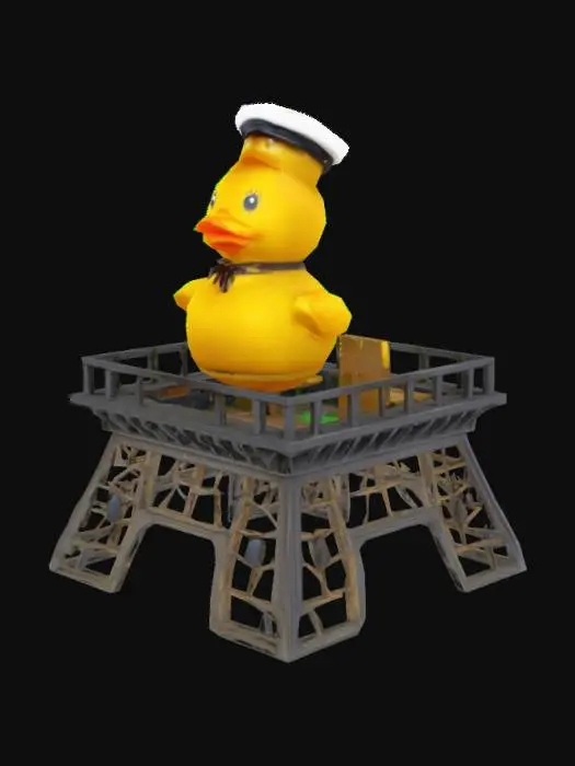 3D model for #AroundTheWorld#, un canard en plastique sur la Tour Eiffel  