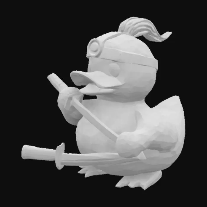 3D model for un canard en plastique qui tient un katana