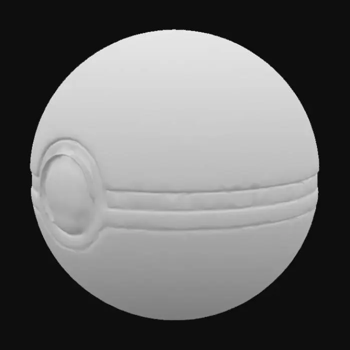 3D model for une pokeball ouverte avec un canard en plastique dedans
