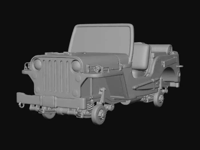 3D model for War-Torn Jeep