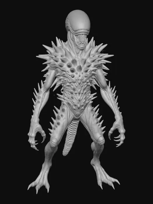 3D model for Spiky Alien Invader, #villain#