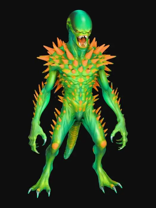 3D model for Spiky Alien Invader, #villain#
