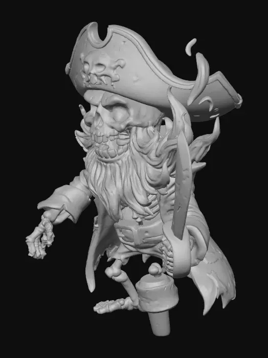 3D model for Flaming Pirate Skeleton, #villain#