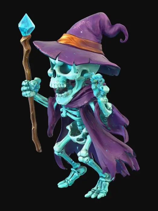 3D model for Enchanted Bubble Skeleton Mage, #villain#
