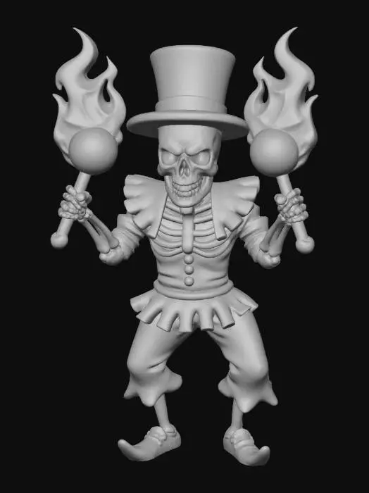 3D model for Flaming Jester Skeleton