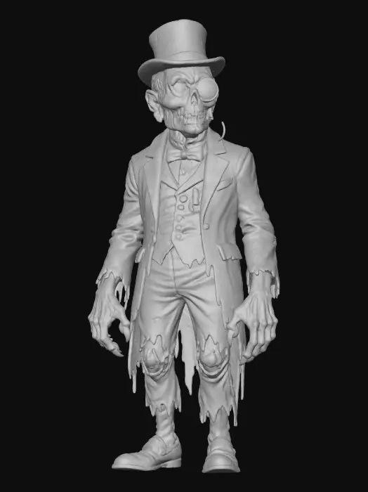 3D model for Baron Rotfang

zombie aristocrat with stitched lips, worm-ridden face, velvet suit coated in dirt, monocle cracked, textures: decayed flesh, soft velvet, mud crust, glossy exposed bone, full-body symmetrical, #Halloween2025#