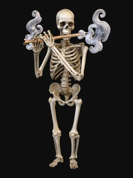 3D model for The Bone Piper

skeleton musician playing flute of bones, ribs carved with runes, glowing mist exiting flute holes, textures: matte bone, engraved symbols, glowing smoke emission, full-body symmetrical on white background, #Halloween2025#