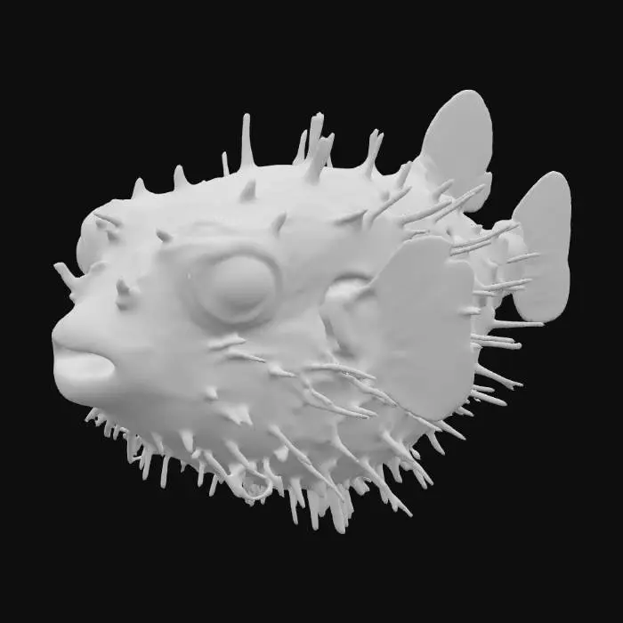 3D model for Spiky Pufferfish Portrait