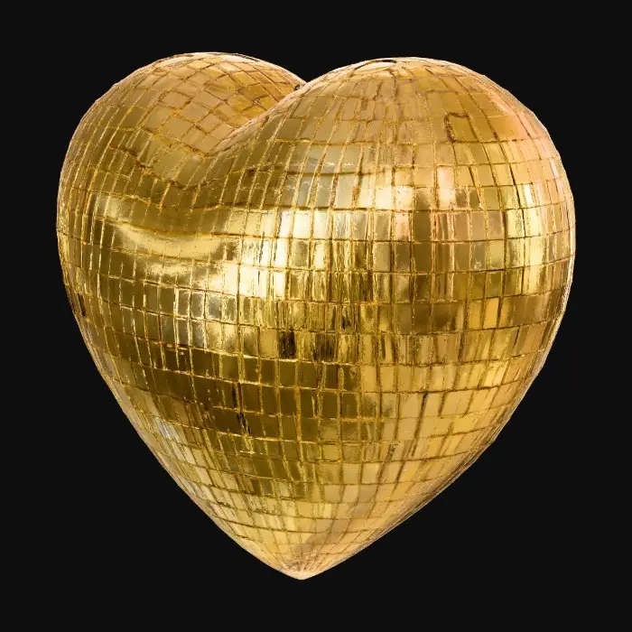 3D model for Golden Heart Disco Ball