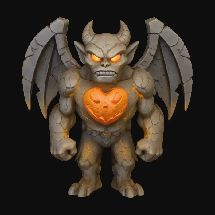 3D model for The Graveyard Sentinel

towering stone gargoyle with cracked pumpkin heart glowing inside chest, wings made of shattered tombstones, eyes burning orange, textures: rough granite stone, glowing molten cracks, mossy residue, glossy pumpkin glow core, full-body symmetrical, #Halloween2025#