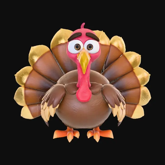 3D model for Gobble GuardianGoofy Turkey With Big Eyeballs

A 3D cartoon turkey with oversized googly eyes, a long wobbling wattle, and exaggerated Pixar-style facial features, inspired by Chicken Run clay aesthetics. Feathers are chunky and stylized, with a rounded belly and tiny wings. The turkey stands in a goofy pose with one eyebrow lifted. Soft studio lighting on a crisp white background.
, #Thanksgiving#