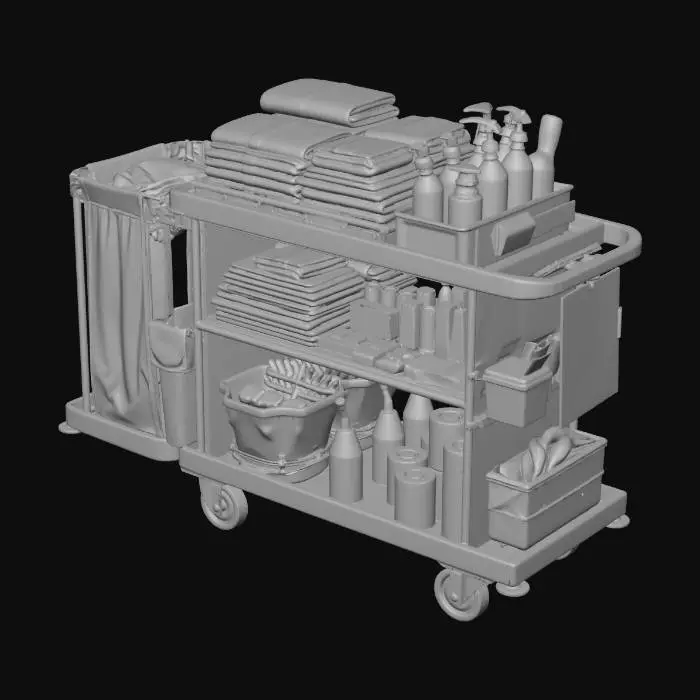 3D model for Grand Oak Hotel Housekeeping Cart