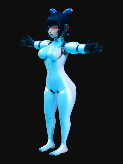 3D model for futuristic neo Tokyo anime character