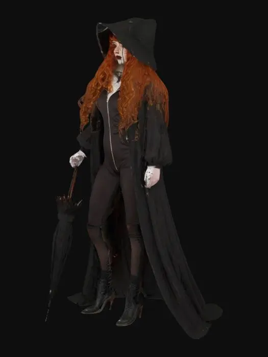 3D model for females evil crude  vibrant lush ginger and freckles cottage bonnet
freckles goth marron lipstick fluffy curls long hair menacing   in 1890s 1898  adidas stripped zipped tracksuit overlap parasol hip hop graffiti sprayed